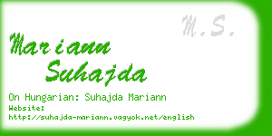 mariann suhajda business card